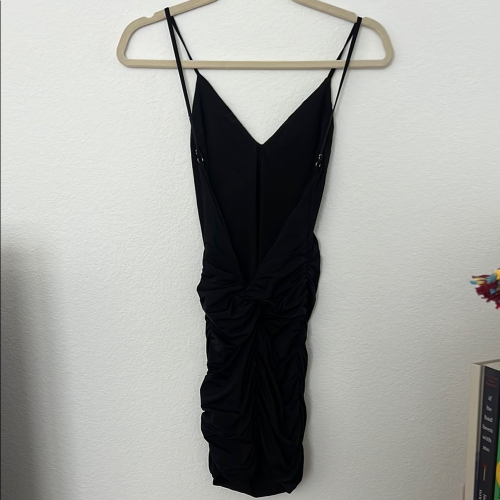 Tiger Mist Black Ruched Mini Dress - Picture 2 of 6